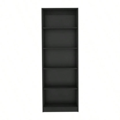 Vinton 4 - Tier Bookcase with Modern Storage Books and Decor, Black