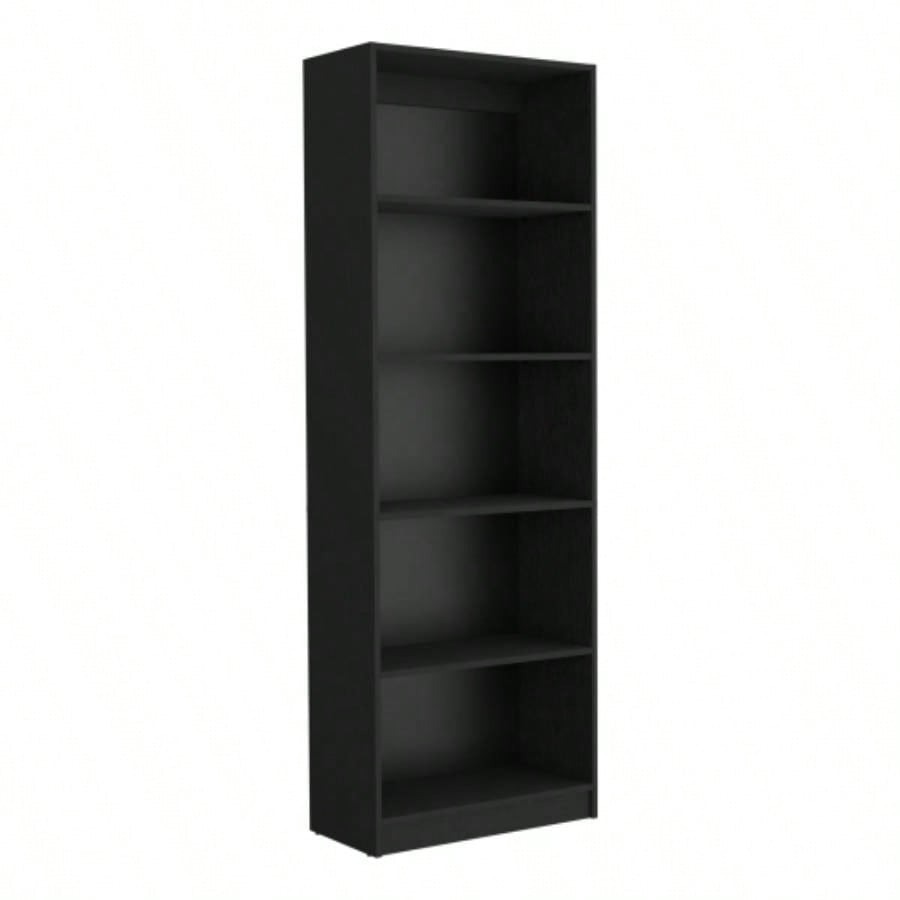 Vinton 4 - Tier Bookcase with Modern Storage Books and Decor, Black