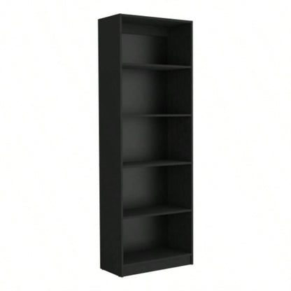 Vinton 4 - Tier Bookcase with Modern Storage Books and Decor, Black