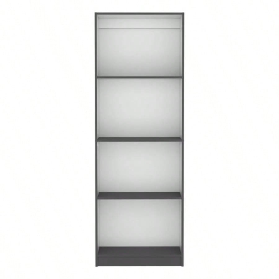 Vinton Bookcase with Spacious Tier - Shelving Design, Matt Gray/ White