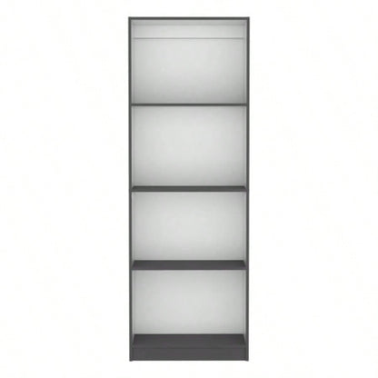 Vinton Bookcase with Spacious Tier - Shelving Design, Matt Gray/ White