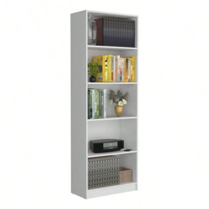 Vinton 4 - Tier Bookcase with Modern Storage Books and Decor, White