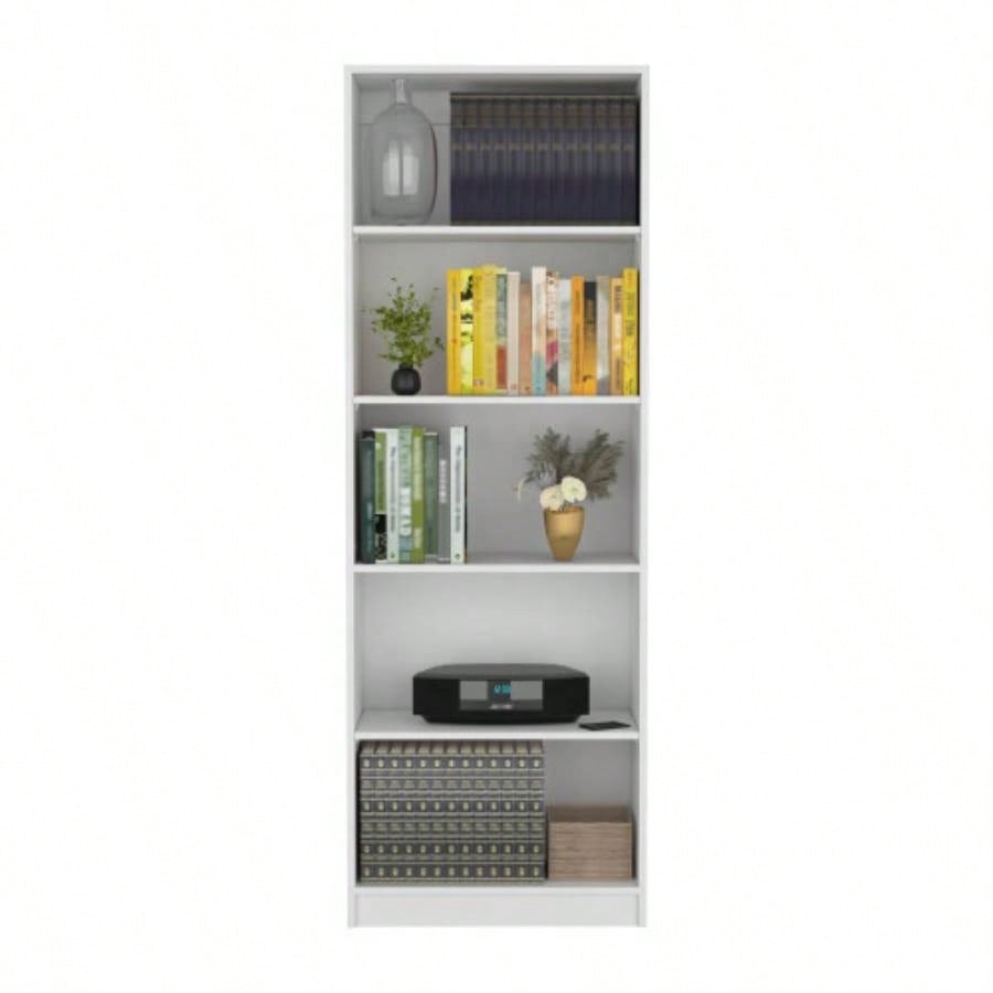 Vinton 4 - Tier Bookcase with Modern Storage Books and Decor, White