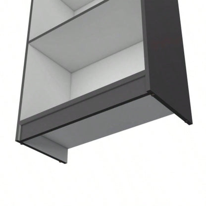 Vinton Bookcase with Spacious Tier - Shelving Design, Matt Gray/ White