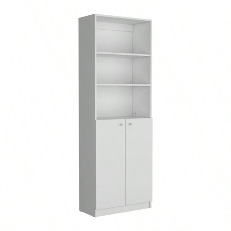 Vinton 2 - Door Bookcase with Upper Shelves, White