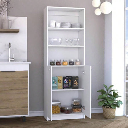 Vinton 2 - Door Bookcase with Upper Shelves, White