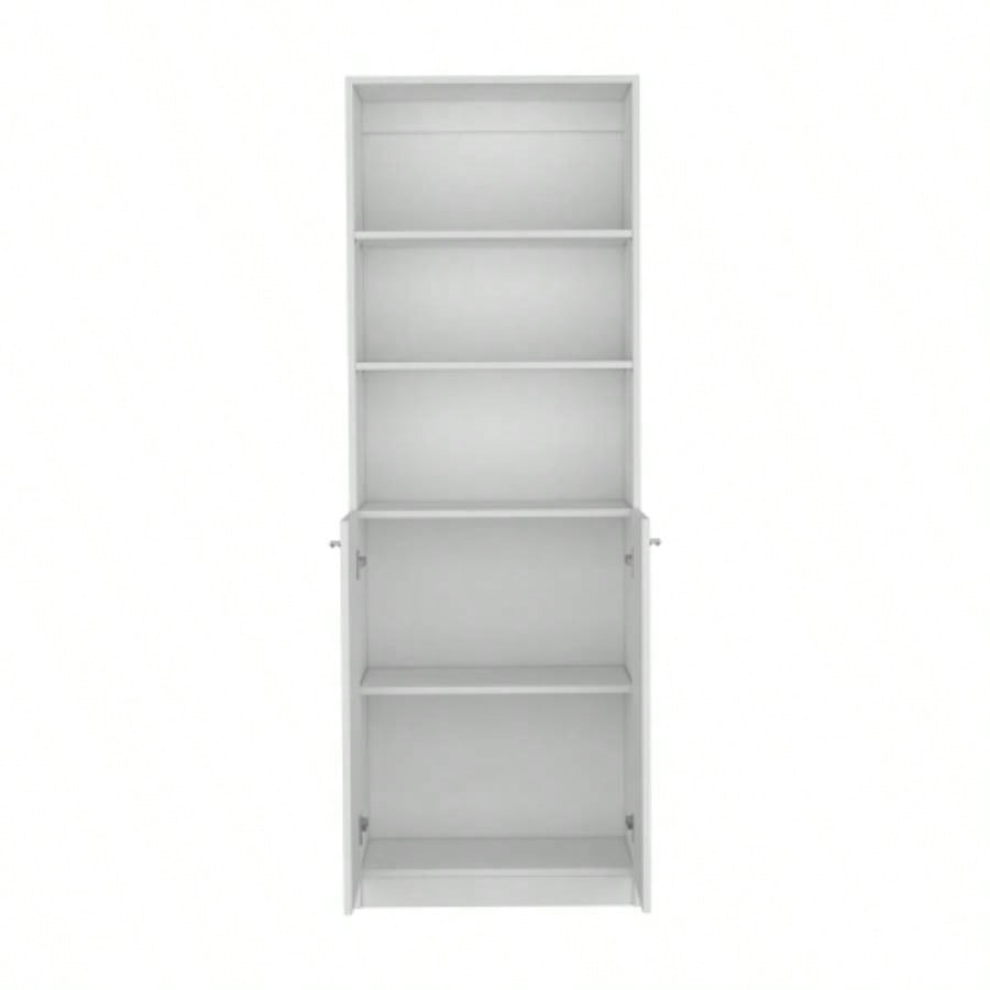 Vinton 2 - Door Bookcase with Upper Shelves, White