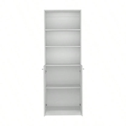Vinton 2 - Door Bookcase with Upper Shelves, White