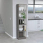 Vinton XS Bookcase Compact Bookshelf with Multiple Shelves, Matt Gray/ White