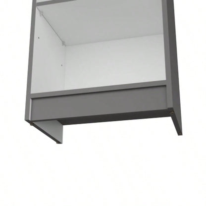 Vinton XS Bookcase Compact Bookshelf with Multiple Shelves, Matt Gray/ White