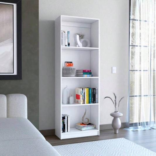 Vinton Bookcase with Spacious Tier - Shelving Design, White