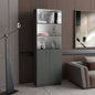 Matt Gray and White 2 - Door Bookcase