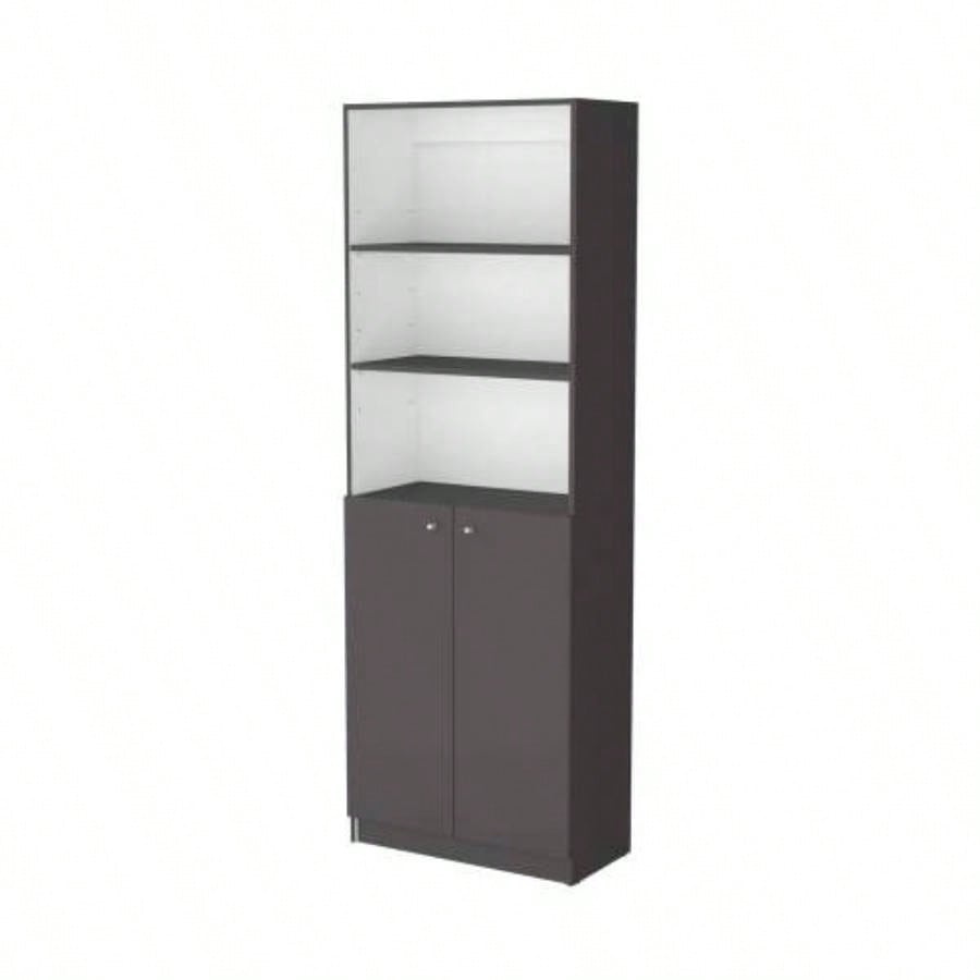 Matt Gray and White 2 - Door Bookcase