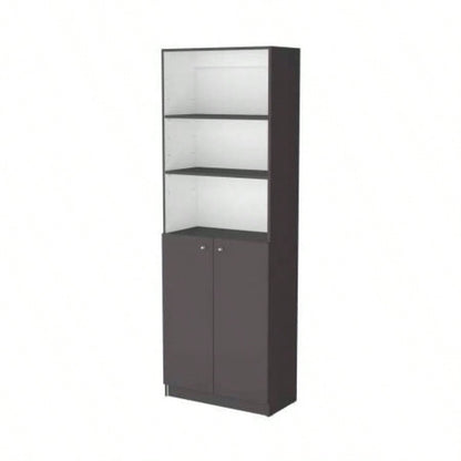 Matt Gray and White 2 - Door Bookcase
