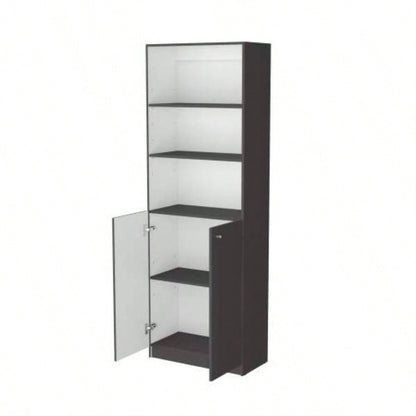 Matt Gray and White 2 - Door Bookcase