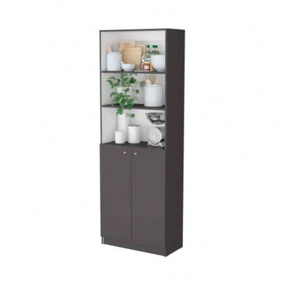 Matt Gray and White 2 - Door Bookcase