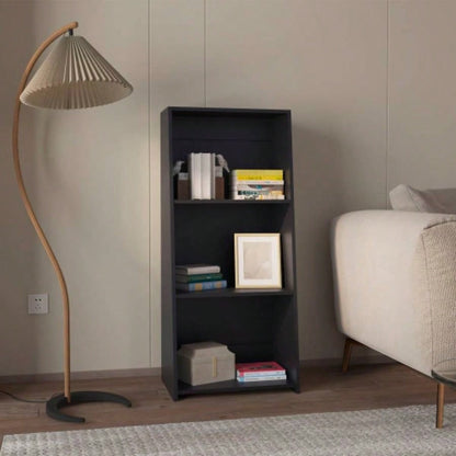 Anthem Bookcase in Melamine with Three Shelves, Black