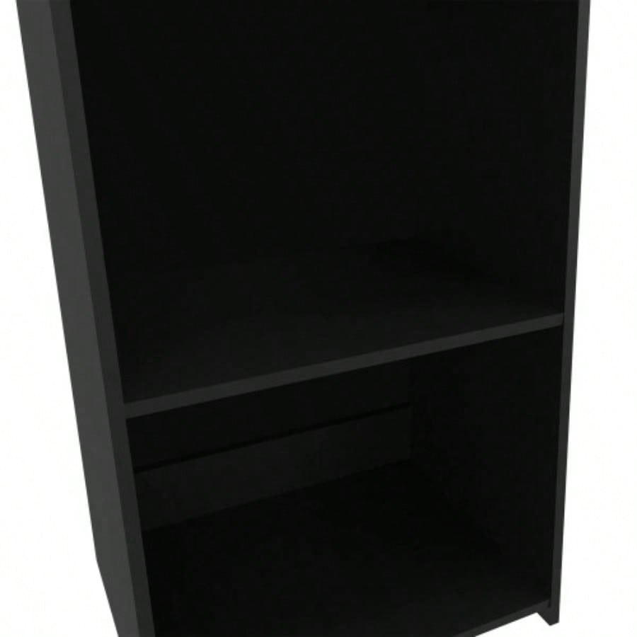 Anthem Bookcase in Melamine with Three Shelves, Black