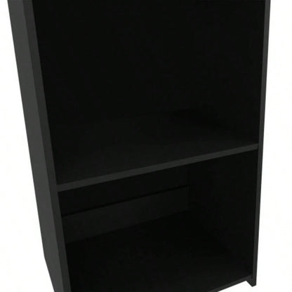 Anthem Bookcase in Melamine with Three Shelves, Black