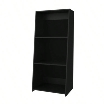 Anthem Bookcase in Melamine with Three Shelves, Black