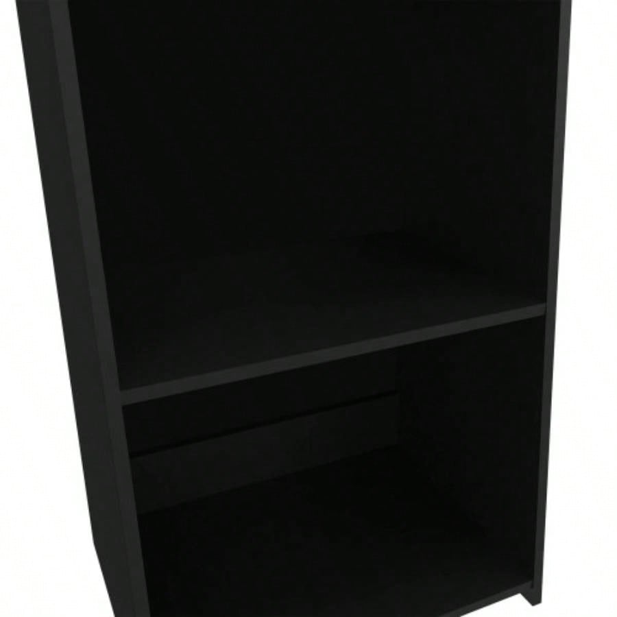 Anthem Bookcase in Melamine with Three Shelves, Black