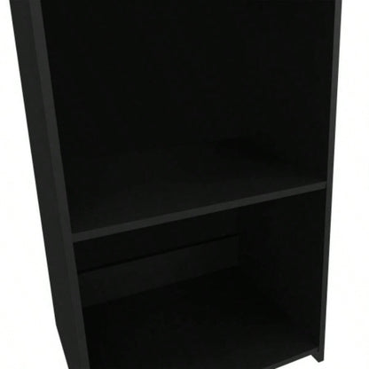Anthem Bookcase in Melamine with Three Shelves, Black