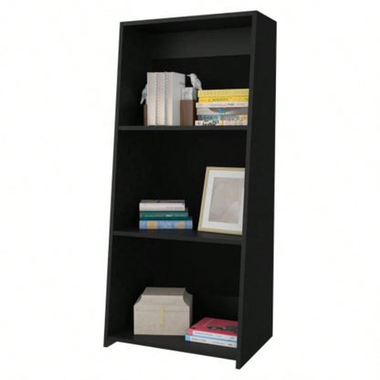 Anthem Bookcase in Melamine with Three Shelves, Black