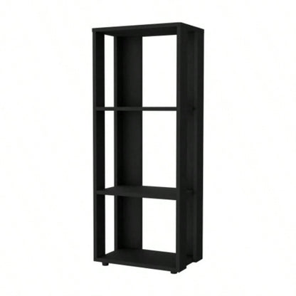 FM FURNITURE Modoc Bookcase in Melamine with Open Storage, Black