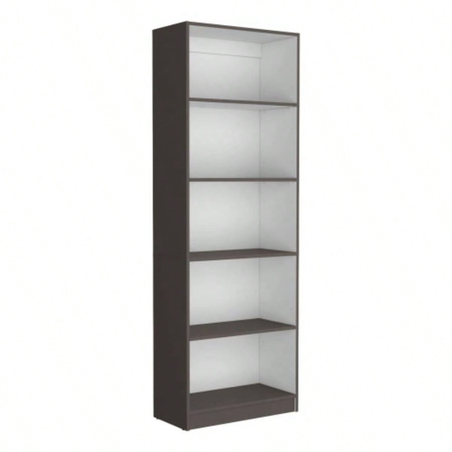 Vinton 4 - Tier Bookcase with Modern Storage Books and Decor, Matt Gray/ White