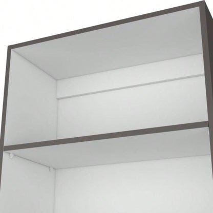 Vinton 4 - Tier Bookcase with Modern Storage Books and Decor, Matt Gray/ White