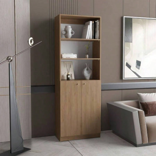 2 - Door Bookcase with Upper Shelves