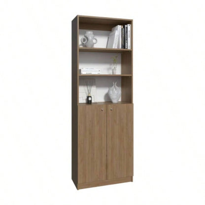 2 - Door Bookcase with Upper Shelves