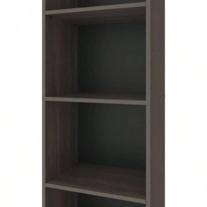 FM FURNITURE Balley Bookcase with Open Storage and 5 Shelves, Stained Walnut
