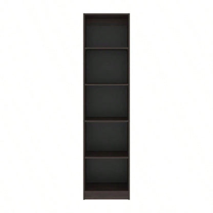 FM FURNITURE Balley Bookcase with Open Storage and 5 Shelves, Stained Walnut