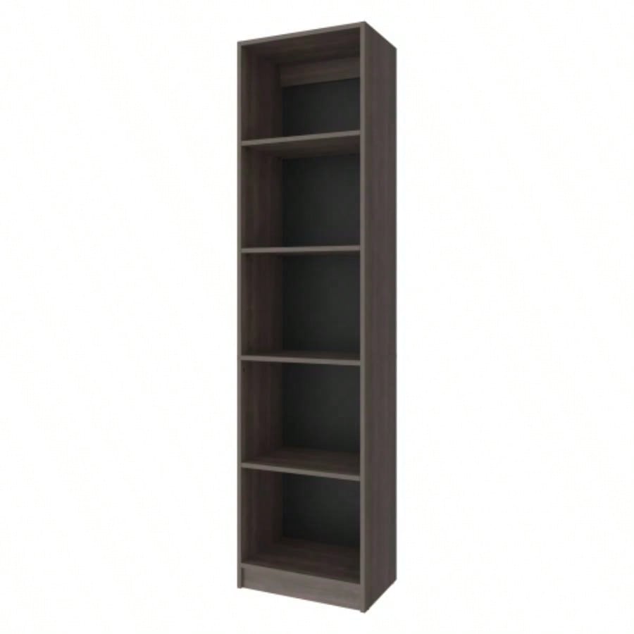 FM FURNITURE Balley Bookcase with Open Storage and 5 Shelves, Stained Walnut