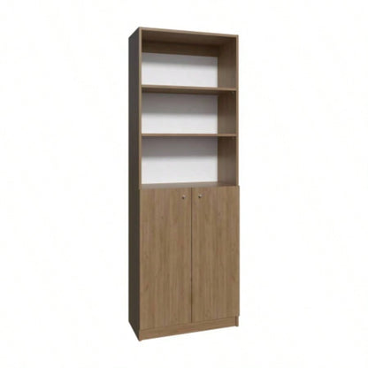 2 - Door Bookcase with Upper Shelves