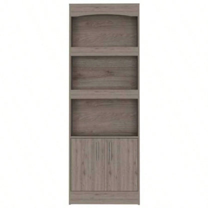 Durango Bookcase, Three Shelves, Double Door Cabinet