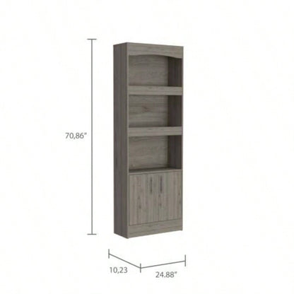 Durango Bookcase, Three Shelves, Double Door Cabinet