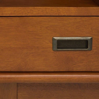 Draper - Mid Wide Bookcase and Storage Unit - Teak Brown