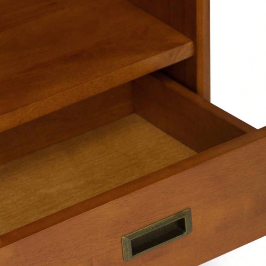 Draper - Mid Wide Bookcase and Storage Unit - Teak Brown