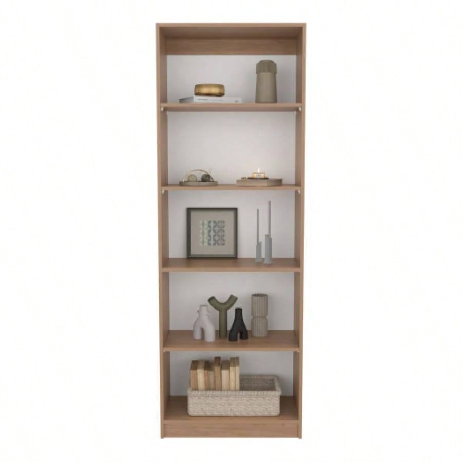 4 - Tier Bookcase with Modern Storage Books and Decor
