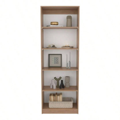 4 - Tier Bookcase with Modern Storage Books and Decor