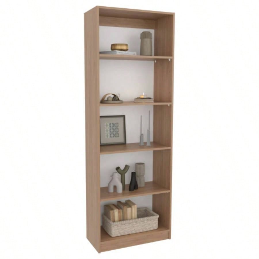 4 - Tier Bookcase with Modern Storage Books and Decor