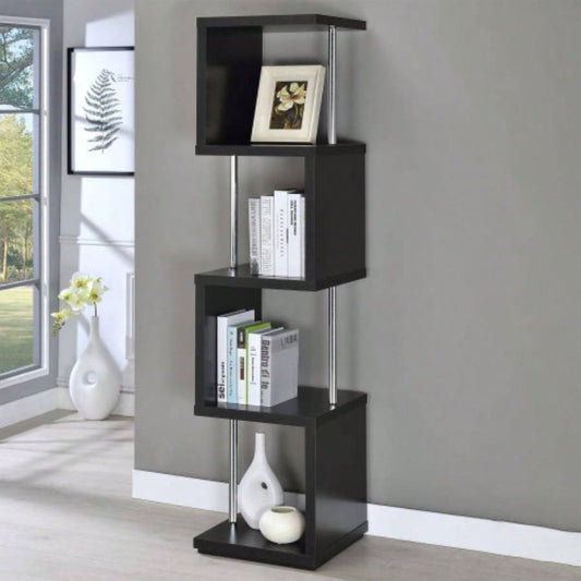 Black and 4 - Tier Bookcase
