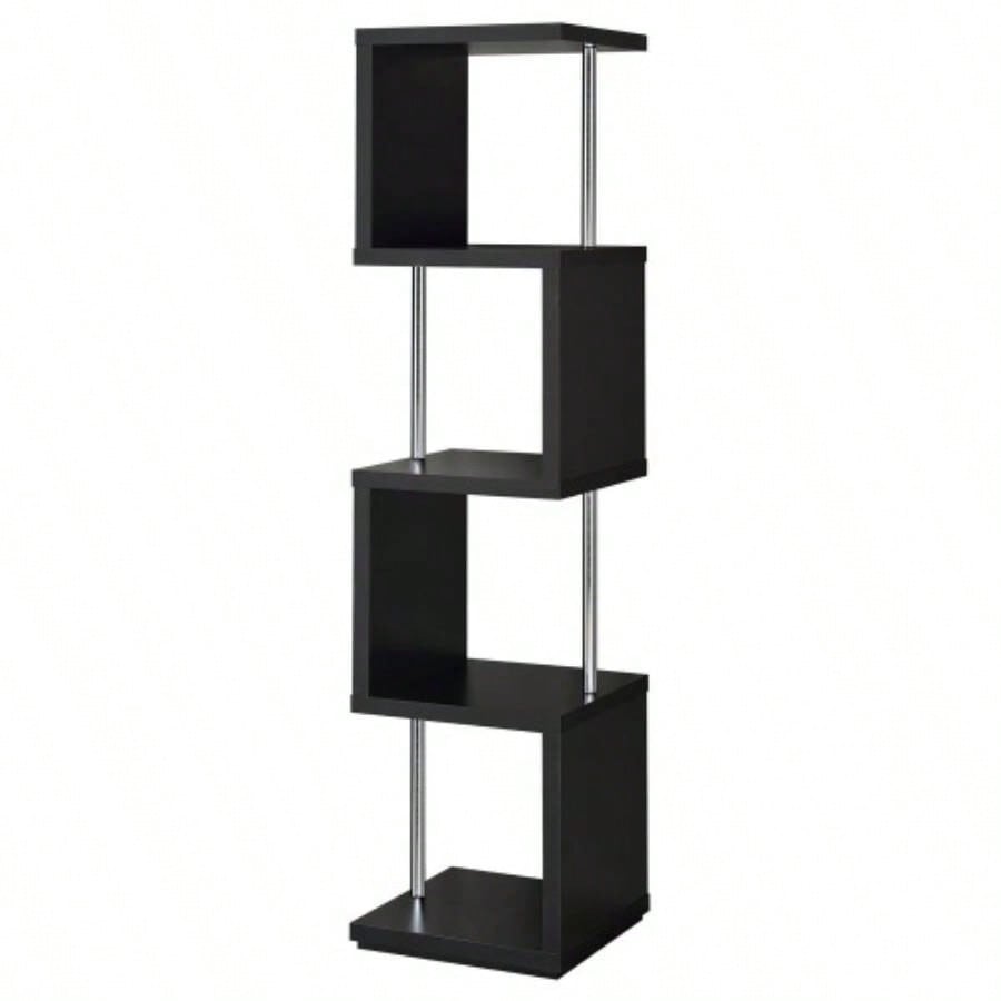 Black and 4 - Tier Bookcase