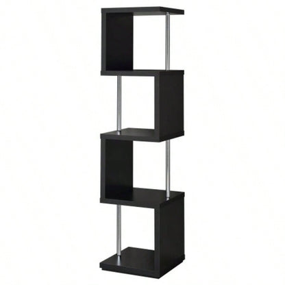 Black and 4 - Tier Bookcase