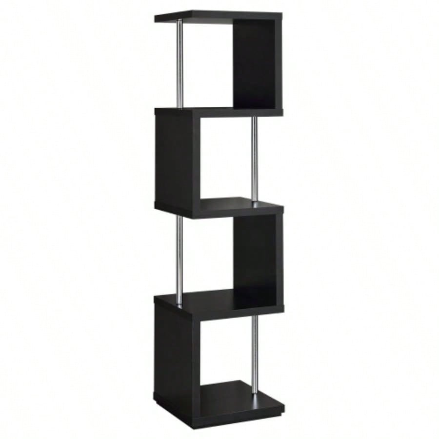 Black and 4 - Tier Bookcase