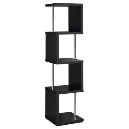 Black and 4 - Tier Bookcase