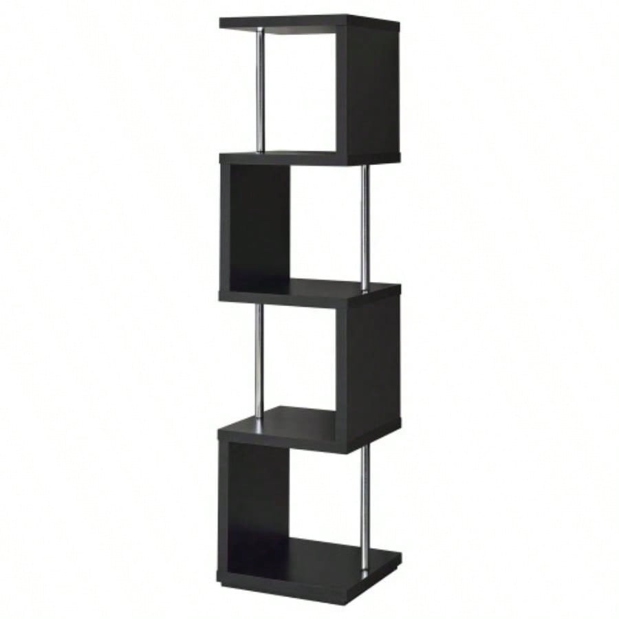 Black and 4 - Tier Bookcase