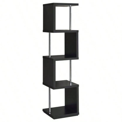 Black and 4 - Tier Bookcase